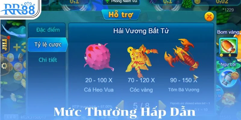 Mức thưởng hấp dẫn mà RR88 mang tới cho game nổ cá đến rồi